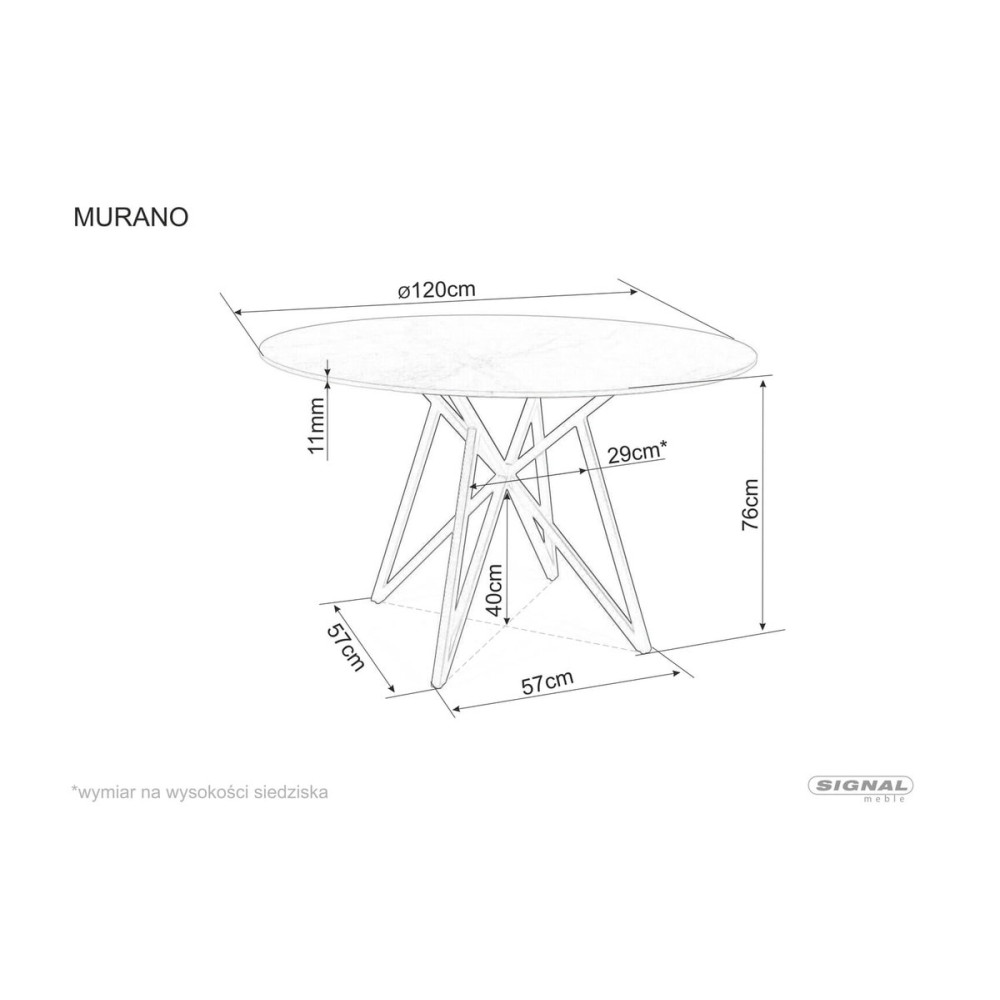 Стіл MURANO стіл білий/хром каркас д.120