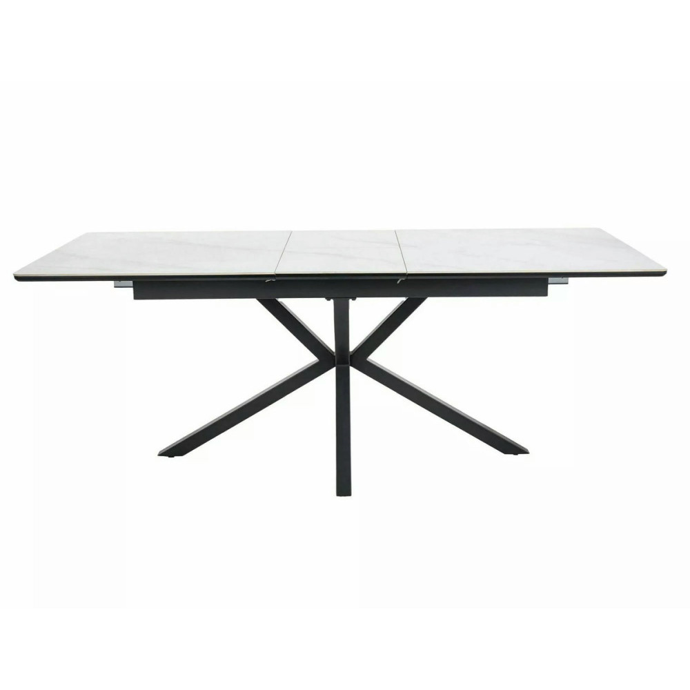 Стіл LOGAN CERAMIC 160(200)*90 білий/чорний мат