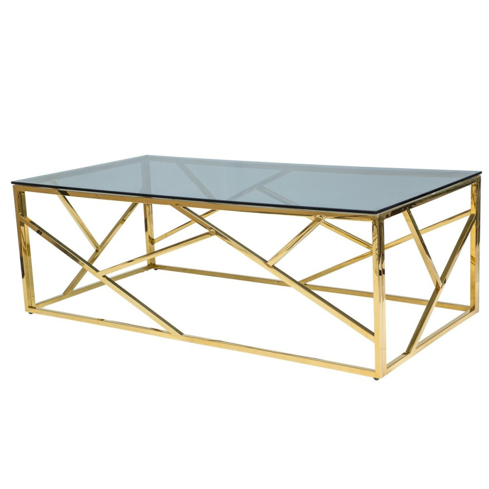 Журнальний столик ESCADA A скло димчасте/золоте 120X60